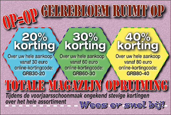 UITVERKOOP met Stevige KORTINGEN 20-30-40%