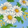 1318 - Blauw met witte bloemen