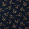 2623 - Blauw donker met beige veld bloemetjes 28758-7