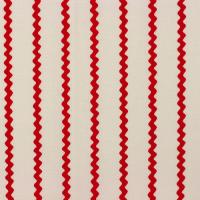 Bijna wit met rode gegolfde strepen