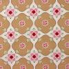 2908 - Beige vlakjes met roze bloemen