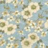 2954 - Blauw met ivoorkleurige bloemen
