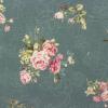 FQ3146 - Blauw met trosjes rozen en kant FQ
