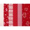BU3261 - Rood witte bundel met roosjes van 6 FQ