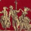 3399 - Rood met pearl tafereeltje: Toile