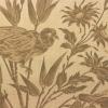FQ3401 - Beige met donkerder beige vogels en bamboe: Oiseaux FQ