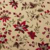 FQ3423 - Beige met sierlijke rode bloem: St. Cathrine FQ