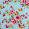 3486 - Blauw met middelgrote rozen