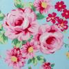 3490 - Blauw met grote rozen