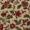 3649 - Beige licht met rood groene bloemen