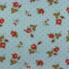 3664 - Blauw met rood roosje: Cottage Rose