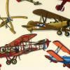 Creme met antieke vliegtuigen