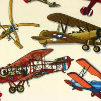 Creme met antieke vliegtuigen