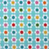 FQ3797 - Blauw aqua met witte bloemen SUMMER FQ