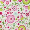 4019 - Wit met vrolijke roze, groene en blauwe bloemen