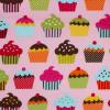 4213 - Roze met kleurige cupcakes