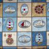 PN4229 - Paneeltjes (labels) met vuurtorens, windrozen en boten 40x110cm