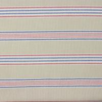 Beige met rood, wit en blauwe strepen