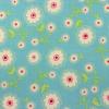[FQ4454] - Blauw aqua met creme bloemen FQ