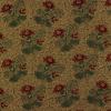 4508 - Beige met rode bloemen en groene bladeren