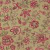 4731 - Beige met middelgrote rozerode bloemen