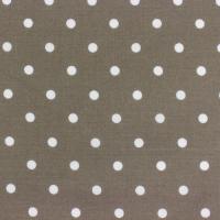 Bruingrijs (taupe) met witte polka dots