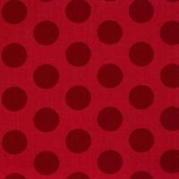 Rood met grote donkerder rode dots