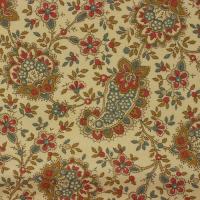 Ivoor met beige roze en blauwe bloemen FQ