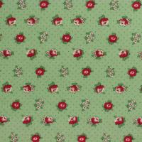 Dotted flowers Green/Red FQ
