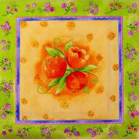 Geel met oranje rozen
