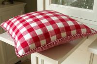 Rood witte ruit groot BRUSHED