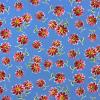 1636 - Blauw met roze rode madeliefjes