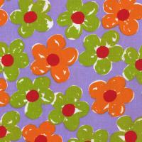 Paars met grote bloemen