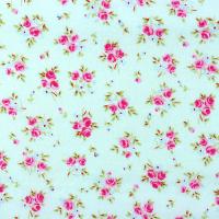 Groen-Blauw met trossen rozen FQ