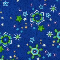 Blauw met fantasie sterren FQ