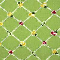 Groen met diagonale ruit en fruit