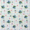2806 - Bijna wit met blauw ruitje en blauwe roosjes