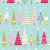 2832 - Blauw met kerstbomen FQ