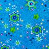 2834 - Blauw aqua met fantasie sterren