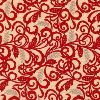 Beige met  rode scrol FQ