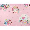 Roze met huisjes en bloemen