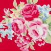 2926 - Rood met randbloemen en schuine ruit