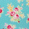 2929 - Blauw met trossen rozen en stippen