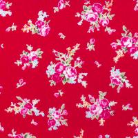 Rood met kleinere roosjes