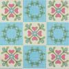 2968 - Blauwe ruit met hartjes