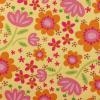 3020 - Geel met oranje en roze bloemen