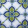 3142-6 - Wit met blauw groene stervormige print
