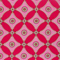 Roze met donkerder roze en groene stervormige print FQ