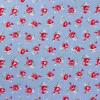 3340 - Blauw met witte stipjes en rode roosjes