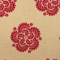 Beige met rood bloemmotief: Tournesal